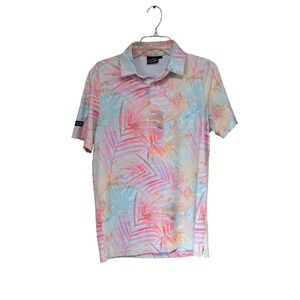 Sunday Swagger Men's Small Tropical Hawaiian Polo Shirt Moisture Wicking Golf